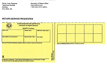 Sample Voter Registration Card Sample Voter Regisration Card